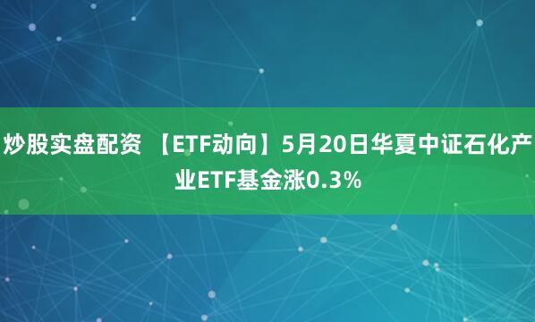 炒股实盘配资 【ETF动向】5月20日华夏中证石化产业ETF基金涨0.3%